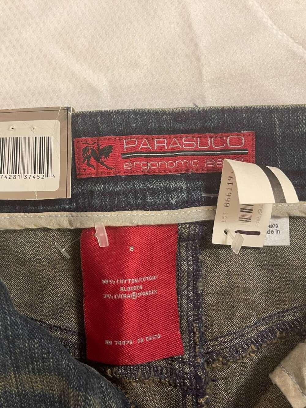 Parasuco NWT Denim Mini Skirt Corset Lace-Up Sides Sz 8 - Picture 4 of 14